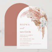 Boho Waterverf Gebogen Bloemen Kaart (Voorkant / Achterkant)