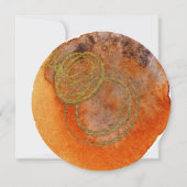 Boho Waterverf Goud Oranje Eenvoudige Unieke Bruil Kaart (Achterkant)
