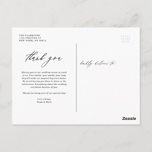 Boho Waterverf Greenery en Succulenten Dank u wel Briefkaart (Achterkant)