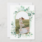 Boho Waterverf Greenery Eucalyptus Photo Arch Save The Date (Voorkant)