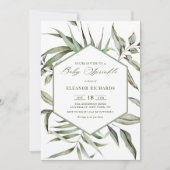 Boho Waterverf Greenery Lijst Herfst Baby Sprinkle Kaart (Voorkant)