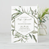 Boho Waterverf Greenery Lijst Herfst Baby Sprinkle Kaart (Staand voorkant)