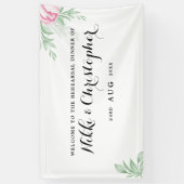 Boho Waterverf Greenery Rehearsal Dinner Spandoek (Verticaal)