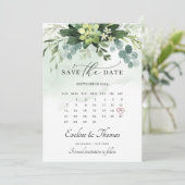 Boho waterverf greenery succulent floral bruiloft save the date (Staand voorkant)
