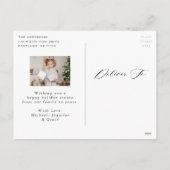 Boho Waterverf Greenery Wreath 2 Foto Feestdagenkaart (Achterkant)