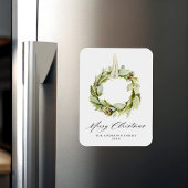 Boho Waterverf Greenery Wreath Non-Photo Holiday Magneet