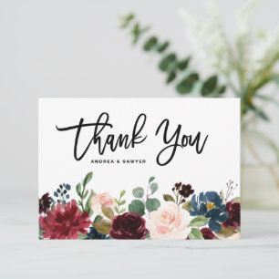 Boho Waterverf Herfst Bloemenguirlande Bedankkaart