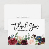 Boho Waterverf Herfst Bloemenslingers Bedankkaart (Voorkant / Achterkant)