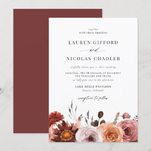 Boho Waterverf herfst flower Garland Fall Wedding Kaart