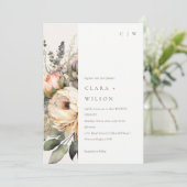 Boho Waterverf Herfst Herfst Bloemen Bunch Bruilof Kaart (Staand voorkant)