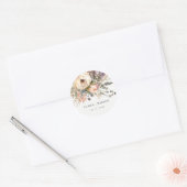 Boho Waterverf Herfst Herfst Bloemen Bunch Bruilof Ronde Sticker (Envelop)