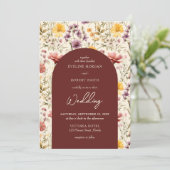 Boho waterverf herfst weide wilde bloemen kaart (Staand voorkant)