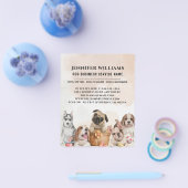 Boho Waterverf Hond Walker Huisdier Zitten Busines Flyer (Enkel)