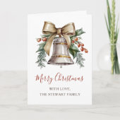 Boho Waterverf kerstbel vakantie Kaart (Voorkant)