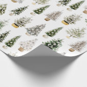 Boho Waterverf Kerstmis Compositie Groet Cadeaupapier (Hoek)
