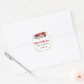 Boho Waterverf Kerstmis Wreate Familienaam Vierkante Sticker (Envelop)