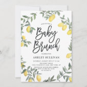 Boho Waterverf Lemon Wreath Baby shower Brunch Kaart (Voorkant)