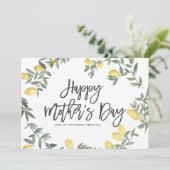 Boho Waterverf Lemon Wreath Happy Moederdag Kaart (Staand voorkant)