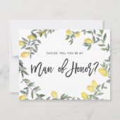 Boho Waterverf Lemon Wreath Man van Honor Kaart (Voorkant)