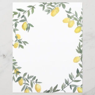 Boho Waterverf Lemon Wreath Persoonlijke Kaart