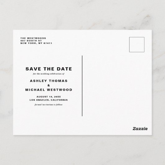 Boho Waterverf Lemon Wreath Summer Save the Date Briefkaart (Achterkant)