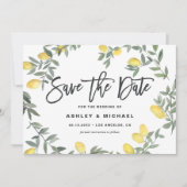 Boho Waterverf Lemon Wreath Summer Wedding Save The Date (Voorkant)