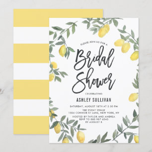 Boho Waterverf Lemon Wreath Vrijgezellenfeest Kaart