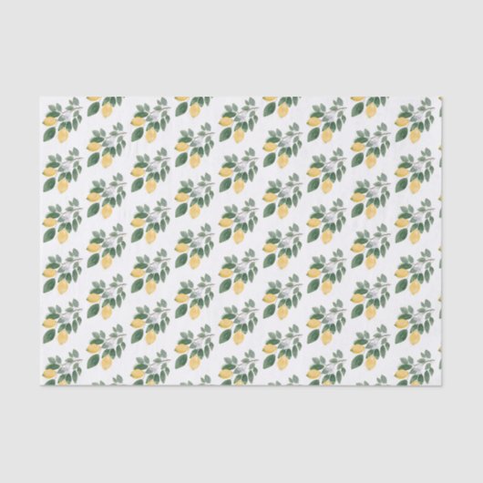 Boho Waterverf Lemons & Greenery Decoupage Tissuepapier (Voorkant)