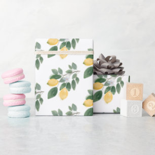 Boho Waterverf Lemons & Greenery Gift Cadeaupapier