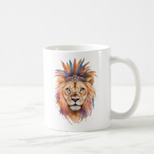Boho Waterverf Lion Mok Majestic & Artistic Ani