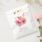 Boho Waterverf Magenta Rode Bloemen Bruiloft Bedankzakje (Gezegeld)