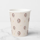 Boho Waterverf Mama en Baby Hedgehog Pattern Papieren Bekers (Voorkant)