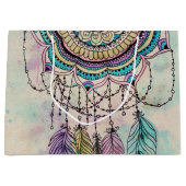 Boho Waterverf Mandala Dreamcatcher Large Cadeautasje (Voorkant)