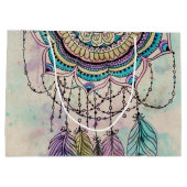 Boho Waterverf Mandala Dreamcatcher Large Cadeautasje (Achterkant)