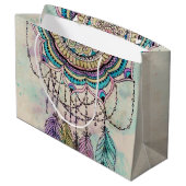 Boho Waterverf Mandala Dreamcatcher Large Cadeautasje (Achterkant Gekanteld)