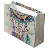 Boho Waterverf Mandala Dreamcatcher Large Cadeautasje (Voorkant Gekanteld)