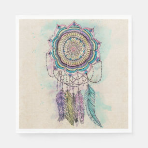 Boho Waterverf Mandala Dreamcatcher Servetten