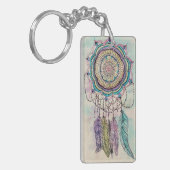 Boho Waterverf Mandala Dreamcatcher Sleutelhanger (Voorkant Links)