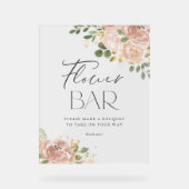 Boho Waterverf Mauve Peach Bloemen Bloemenbar Acryl Bord (Voorkant)