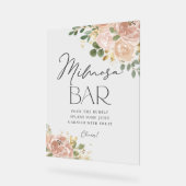 Boho Waterverf Mauve Peach Flowers Mimosa Bar Acryl Bord (Hoek)