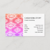 Boho Waterverf Modern Patroon Stropdas-Dye Pink Visitekaartje (Achterkant)