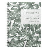 Boho Waterverf Monstera Plant Aangepast huwelijk Notitieboek (Voorkant)