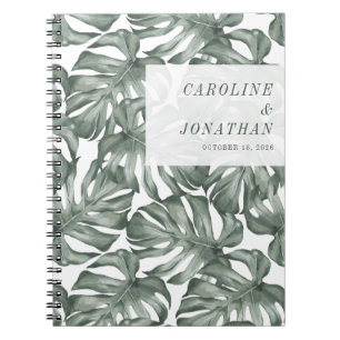 Boho Waterverf Monstera Plant Aangepast huwelijk Notitieboek
