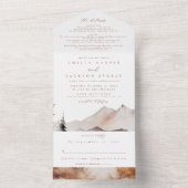 Boho Waterverf Mountain All In One Uitnodiging (Binnen)