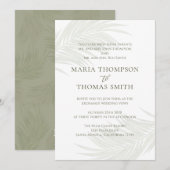Boho Waterverf Palm Leaves Elegant Wedding Kaart (Voorkant / Achterkant)