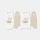 Boho Waterverf Palm zeilboot Zeegezicht Bruiloft Bedankdoosjes (Uitgevouwen)