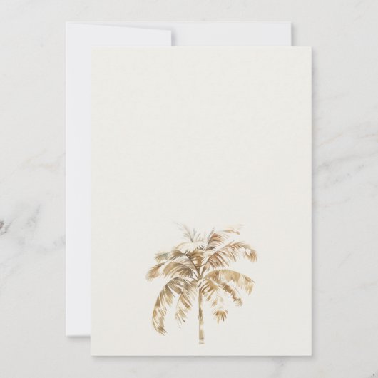 Boho Waterverf Palm zeilboot Zeegezicht Bruiloft Bedankkaart (Achterkant)