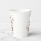 Boho Waterverf Palm zeilboot Zeegezicht Bruiloft Papieren Bekers (Links)