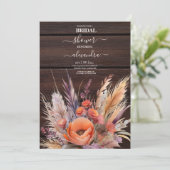 Boho Waterverf Pampas Grass Bridal Kaart (Staand voorkant)