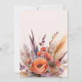 Boho Waterverf Pampas Grass Bruiloft Save The Date (Achterkant)